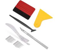 OuranioToxo Accessoires pour emballage de vinyle, kit d'outils d'application d'emballage de voiture, comprend une raclette en feutre, un grattoir en plastique, un couteau à envelopper, un