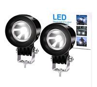 Ourbest Feux de conduite de moto, phares antibrouillard LED de 5,1 cm pour moto, VTT, vélo hors route, éclairage hors route (10 W blanc)