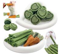 Ourdort Timothy Lot de 24 bâtonnets de foin à mâcher pour lapin, cochon d'Inde, hamster, chinchilla, betteraves, lapins