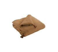 OUREA - Chemin de Lit 90x200cm Capitonné Gaze de Coton Camel - Altobuy Marron G