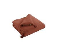 OUREA - Chemin de Lit 90x200cm Capitonné Gaze de Coton Terracotta -