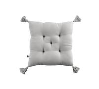 OUREA - Coussin Capitonné 40x40cm avec Pompons Gaze de Coton Nuage -