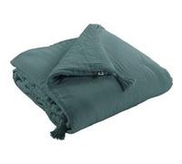 OUREA - Couvre-pied 150x150cm Capitonné Gaze de Coton Canard - Altobuy G