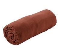 OUREA - Drap Housse 140x190cm Gaze de Coton Terracotta -