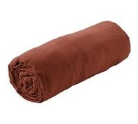 OUREA - Drap Housse 140x200cm Gaze de Coton Terracotta -