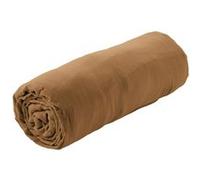 OUREA - Drap Housse 180x200cm Gaze de Coton Camel -