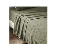 AltoBuy OUREA - Drap Plat 240x300cm Gaze de Coton Romarin