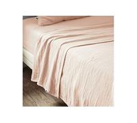 AltoBuy OUREA - Drap Plat 270x300cm Gaze de Coton Guimauve