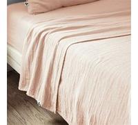AltoBuy OUREA - Drap Plat 270x300cm Gaze de Coton Guimauve