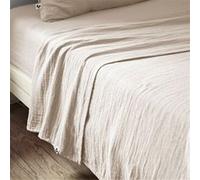 OUREA - Drap Plat 270x300cm Gaze de Coton Pampa - Altobuy Beige