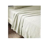 OUREA - Drap Plat 270x300cm Gaze de Coton Vert d'Eau -