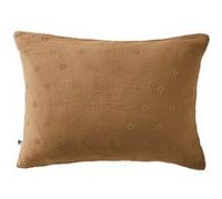 OUREA MOTIF - Taie d'Oreiller 50x70cm Gaze de Coton Camel à Fleurs Ajourées - Altobuy Marron