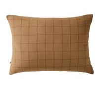 OUREA MOTIF - Taie d'Oreiller 50x70cm Gaze de Coton Camel à Grands Carreaux -