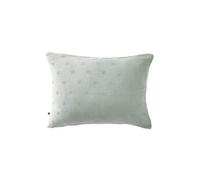 OUREA MOTIF - Taie d'Oreiller 50x70cm Gaze de Coton Eucalyptus à Fleurs Ajourées -