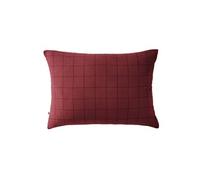 OUREA MOTIF - Taie d'Oreiller 50x70cm Gaze de Coton Lie de Vin à Grands Carreaux - Altobuy Rouge