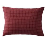 OUREA MOTIF - Taie d'Oreiller 50x70cm Gaze de Coton Lie de Vin à Petits Carreaux - Altobuy Rouge
