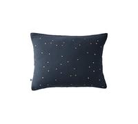 OUREA MOTIF - Taie d'Oreiller 50x70cm Gaze de Coton Minuit à Pois Dorés - Altobuy Bleu