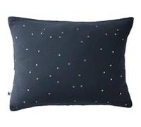 OUREA MOTIF - Taie d'Oreiller 50x70cm Gaze de Coton Minuit à Pois Dorés - Altobuy Bleu