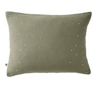 OUREA MOTIF - Taie d'Oreiller 50x70cm Gaze de Coton Romarin à Pois Dorés - Altobuy Vert G