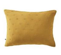 OUREA MOTIF - Taie d'Oreiller 50x70cm Gaze de Coton Safran à Fleurs Ajourées -