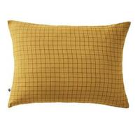 OUREA MOTIF - Taie d'Oreiller 50x70cm Gaze de Coton Safran à Petits Carreaux -