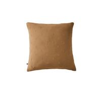OUREA MOTIF - Taie d'Oreiller 60x60cm Gaze de Coton Camel à Fleurs Ajourées -