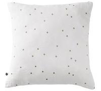 OUREA MOTIF - Taie d'Oreiller 60x60cm Gaze de Coton Chantilly à Pois Dorés -
