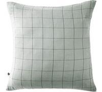 OUREA MOTIF - Taie d'Oreiller 60x60cm Gaze de Coton Eucalyptus à Grands Carreaux -
