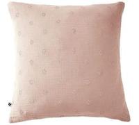 OUREA MOTIF - Taie d'Oreiller 60x60cm Gaze de Coton Guimauve à Fleurs Ajourées -