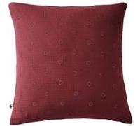 OUREA MOTIF - Taie d'Oreiller 60x60cm Gaze de Coton Lie de Vin à Fleurs Ajourées -