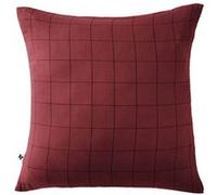 OUREA MOTIF - Taie d'Oreiller 60x60cm Gaze de Coton Lie de Vin à Grands Carreaux -