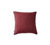 OUREA MOTIF - Taie d'Oreiller 60x60cm Gaze de Coton Lie de Vin à Pois Dorés