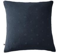 OUREA MOTIF - Taie d'Oreiller 60x60cm Gaze de Coton Minuit à Fleurs Ajourées -