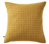 OUREA MOTIF - Taie d'Oreiller 60x60cm Gaze de Coton Safran à Petits Carreaux - Altobuy Jaune