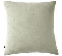OUREA MOTIF - Taie d'Oreiller 60x60cm Gaze de Coton Vert d'Eau à Fleurs Ajourées -