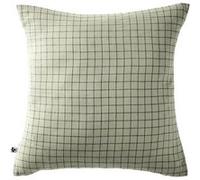 OUREA MOTIF - Taie d'Oreiller 60x60cm Gaze de Coton Vert d'Eau à Petits Carreaux -