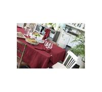 OUREA - Nappe Rectangulaire 150x250cm Gaze de Coton Lie de Vin -