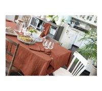 OUREA - Nappe Rectangulaire 150x350cm Gaze de Coton Terracotta -