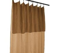 OUREA - Rideau Ajustable 140x300 cm Gaze de Coton Camel + 8 Anneaux Pince - Altobuy