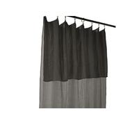 OUREA - Rideau Ajustable 140x300 cm Gaze de Coton Granit + 8 Anneaux Pince - ACTOME