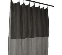OUREA - Rideau Ajustable 140x300 cm Gaze de Coton Granit + 8 Anneaux Pince - Altobuy