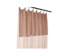 Rideau Ajustable 140x300 cm Gaze de Coton Guimauve + 8 Anneaux Pince - OUREA -