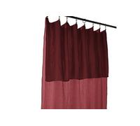 OUREA - Rideau Ajustable 140x300 cm Gaze de Coton Lie de Vin + 8 Anneaux Pince - Altobuy