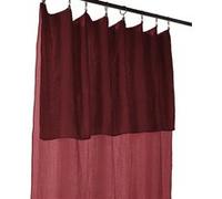 OUREA - Rideau Ajustable 140x300 cm Gaze de Coton Lie de Vin + 8 Anneaux Pince - Altobuy