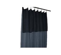 OUREA - Rideau Ajustable 140x300 cm Gaze de Coton Minuit + 8 Anneaux Pince -