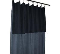OUREA - Rideau Ajustable 140x300 cm Gaze de Coton Minuit + 8 Anneaux Pince - Altobuy