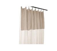AltoBuy OUREA - Rideau Ajustable 140x300 cm Gaze de Coton Pampa + 8 Anneaux Pince