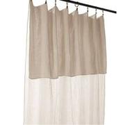 OUREA - Rideau Ajustable 140x300 cm Gaze de Coton Pampa + 8 Anneaux Pince