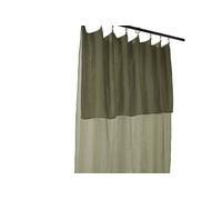 Rideau Ajustable 140x300 cm Gaze de Coton Romarin + 8 Anneaux Pince - OUREA - ALTOBUY Vert G