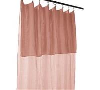 OUREA - Rideau Ajustable 140x300 cm Gaze de Coton Rose Pêche + 8 Anneaux Pince
